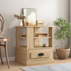 vidaXL Table d'appoint chêne sonoma 50x50x60 cm bois d'ingénierie