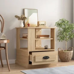 vidaXL Table d'appoint chêne sonoma 50x50x60 cm bois d'ingénierie