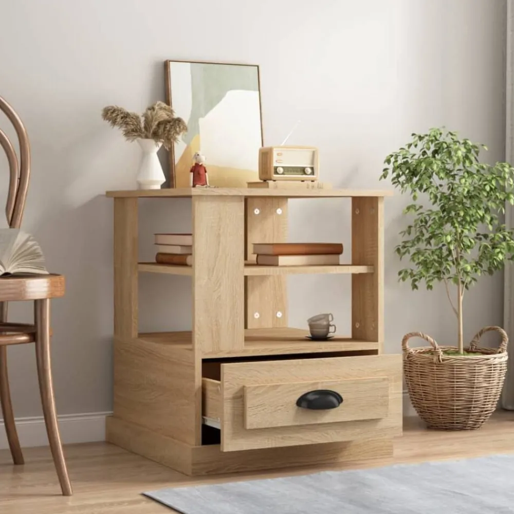 vidaXL Table d'appoint chêne sonoma 50x50x60 cm bois d'ingénierie