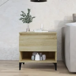 vidaXL Table d'appoint Chêne sonoma 50x46x50 cm Bois d'ingénierie