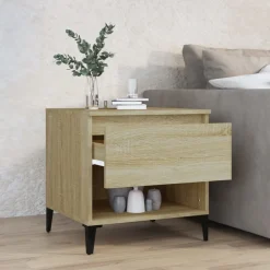 vidaXL Table d'appoint Chêne sonoma 50x46x50 cm Bois d'ingénierie