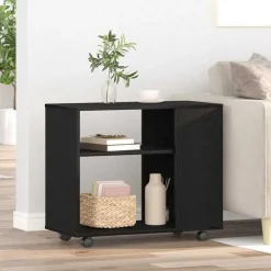 Tables-vidaXL Table d'appoint en chêne noir 70 x 35 x 60 cm Bois d'ingénierie Ch&ecirc;ne noir