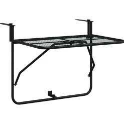 Mobilier De Jardin-vidaXL Table de balcon 60x40 cm Acier Noir