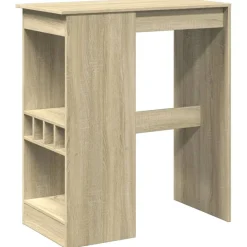 Tables-vidaXL Table de bar avec étagères chêne sonoma bois d'ingénierie Ch&ecirc;ne sonoma