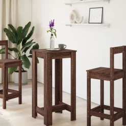 Tables-vidaXL Table de bar chêne marron 51x50x103,5 cm bois d'ingénierie Ch&ecirc;ne marron