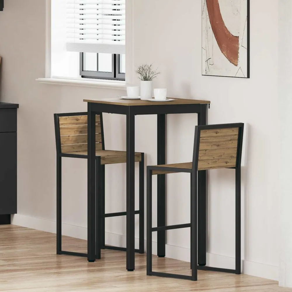Tables-vidaXL Table de bar debout Bois d'ingénierie chêne artisanal