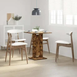 Tables-vidaXL Table de bistro Chêne fumé 60x60x75 cm Bois d'ingénierie Ch&ecirc;ne fumé