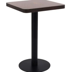 Tables-vidaXL Table de bistro Marron foncé 50x50 cm MDF marron foncé et noir