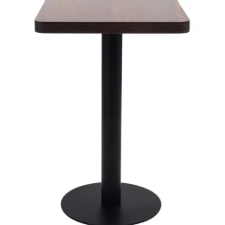 Tables-vidaXL Table de bistro Marron foncé 50x50 cm MDF marron foncé et noir