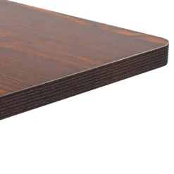 Tables-vidaXL Table de bistro Marron foncé 50x50 cm MDF marron foncé et noir