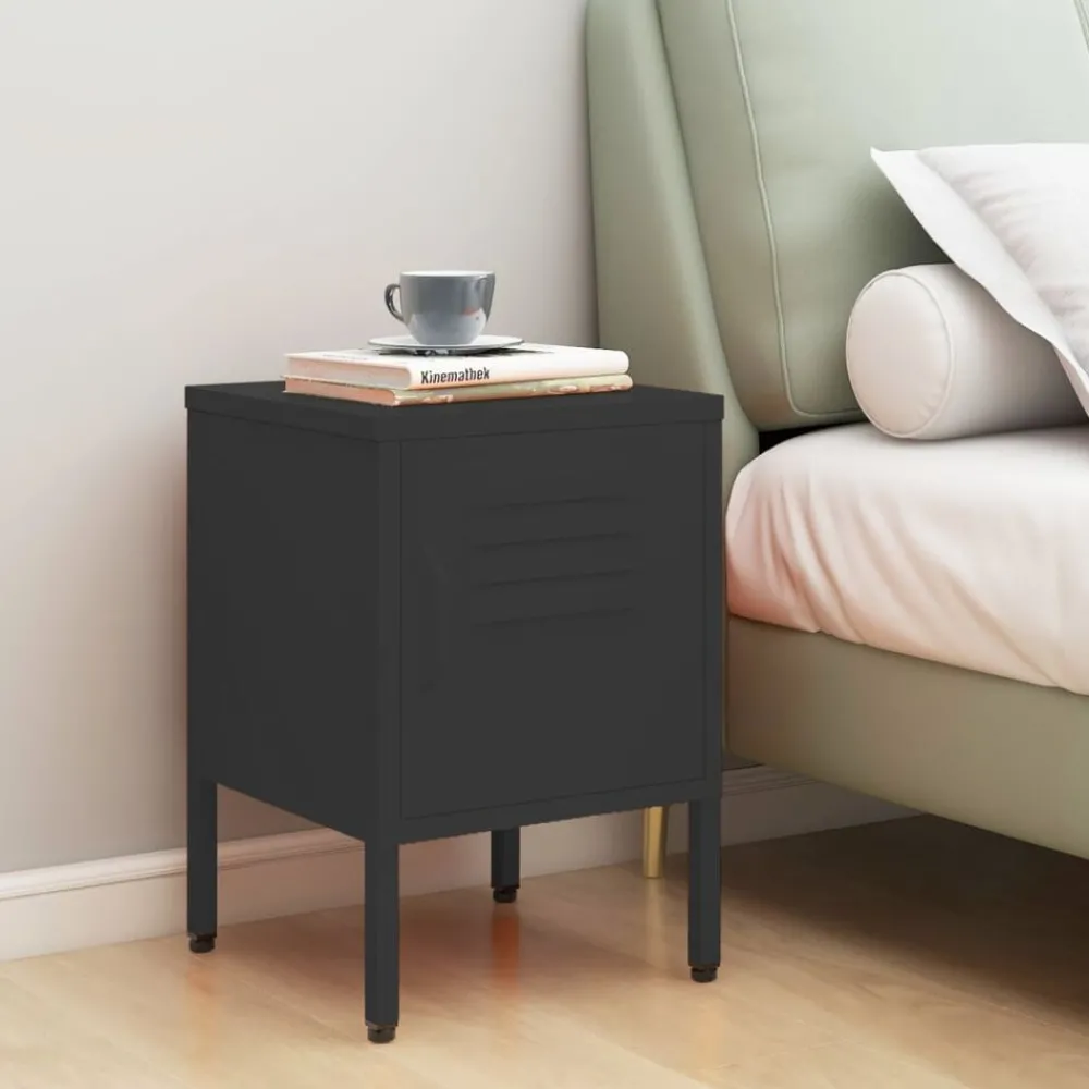 vidaXL Table de chevet 35x35x51 cm Acier