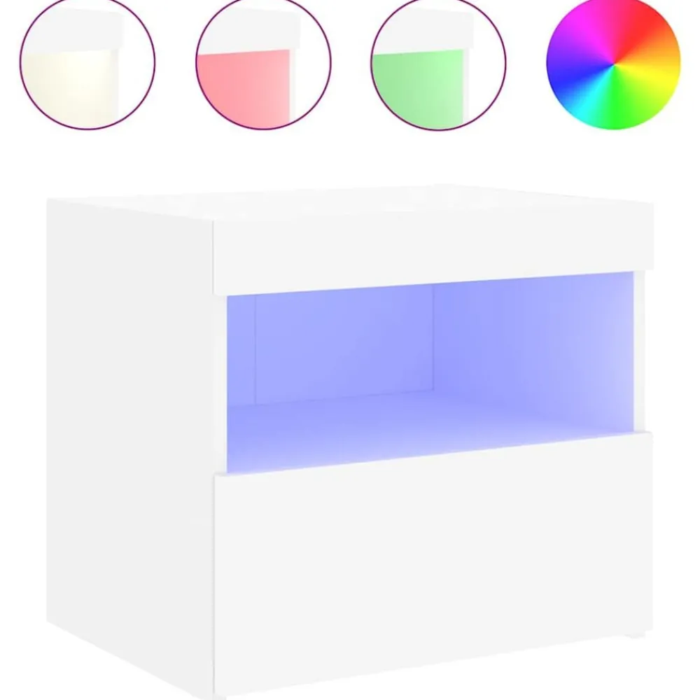 vidaXL Table de chevet avec lumières LED 50x40x45 cm