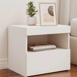 vidaXL Table de chevet avec lumières LED 50x40x45 cm