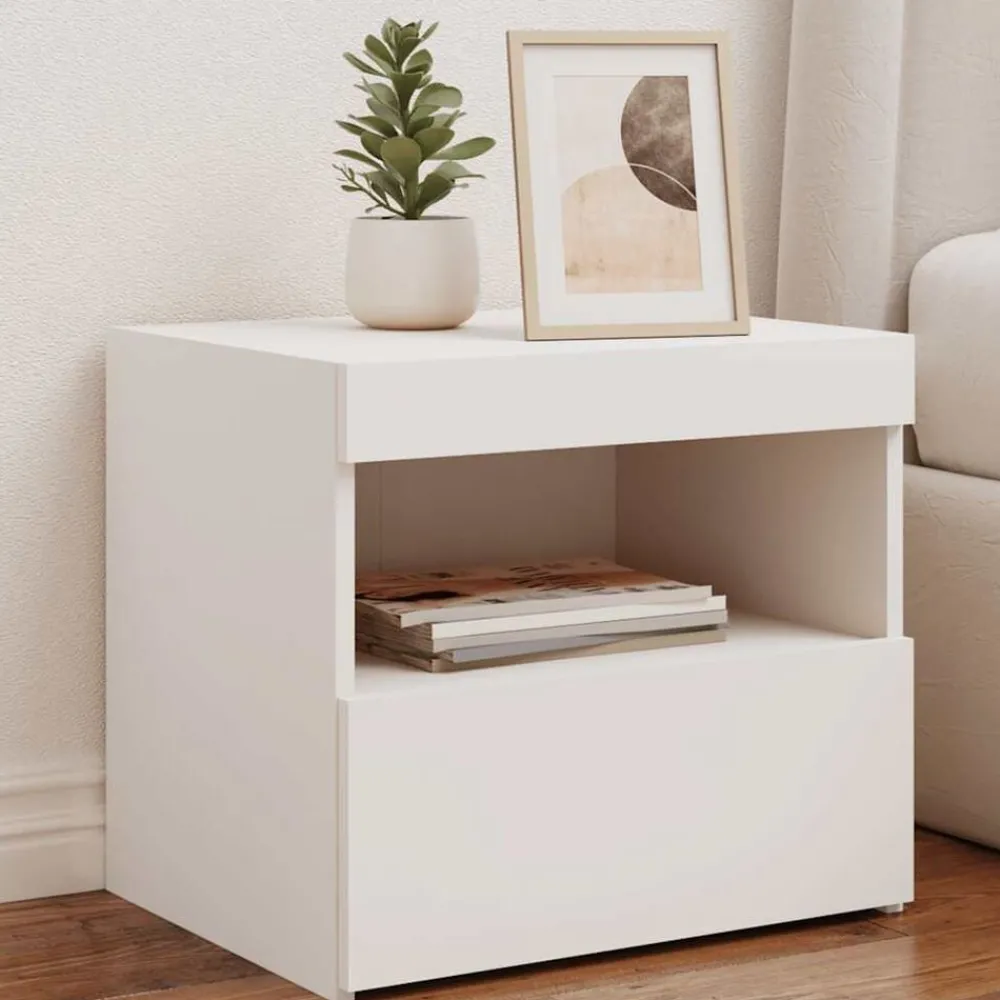 vidaXL Table de chevet avec lumières LED 50x40x45 cm