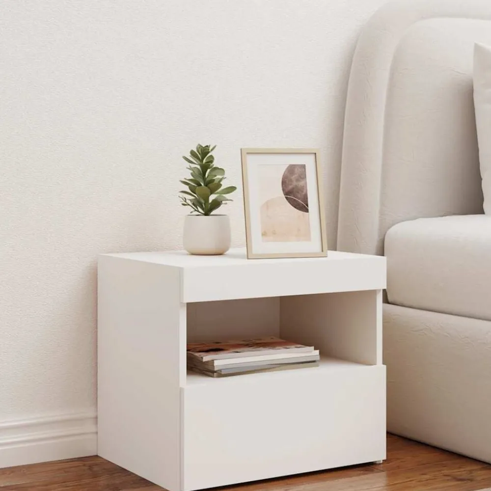 vidaXL Table de chevet avec lumières LED 50x40x45 cm