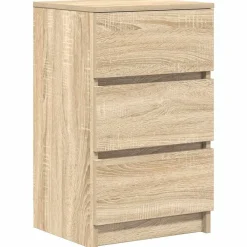 vidaXL Table de chevet avec 3 tiroirs chêne sonoma 39x35x65 cm