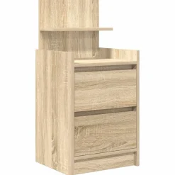 vidaXL Table de chevet avec 2 tiroirs chêne sonoma 38x34x80 cm