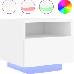 vidaXL Table de chevet avec lumières LED 40x39x37 cm