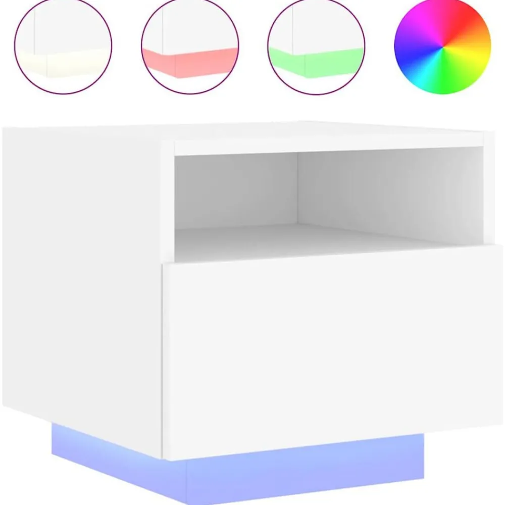 vidaXL Table de chevet avec lumières LED 40x39x37 cm