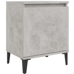 Tables-vidaXL Table de chevet avec pieds en métal 40x30x50 cm Gris béton