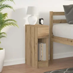 vidaXL Table de chevet avec tiroir chêne artisanal 20x36x60 cm
