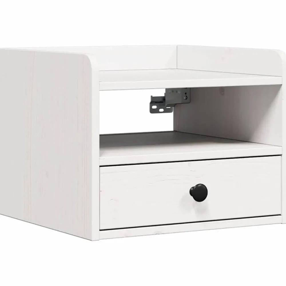 Tables-vidaXL Table de chevet 38 x 36 x 29,5 cm Bois massif en pin Blanc