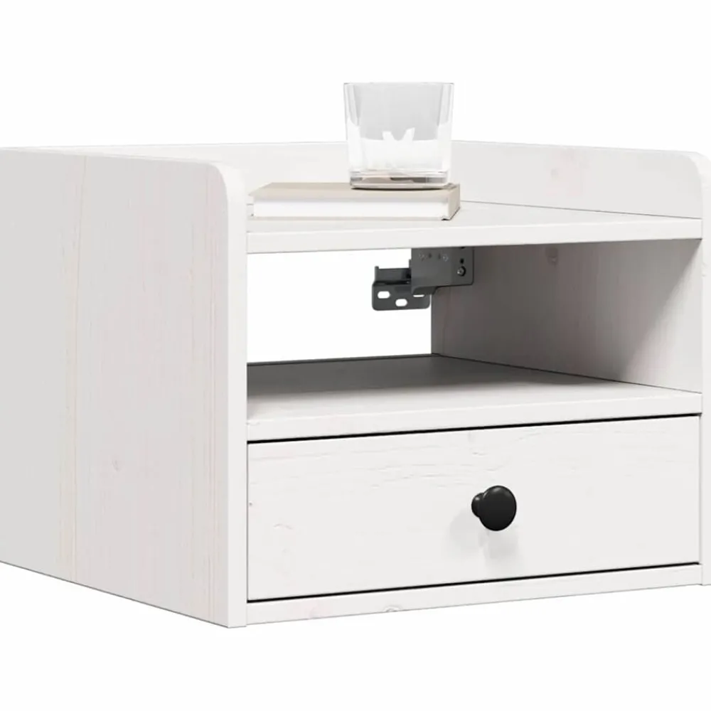 Tables-vidaXL Table de chevet 38 x 36 x 29,5 cm Bois massif en pin Blanc