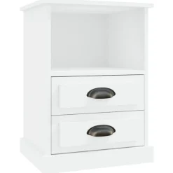 Tables-vidaXL Table de chevet 43x36x60 cm Blanc