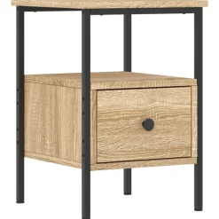 Tables-vidaXL Table de chevet chêne sonoma 34x36x50 cm bois d'ingénierie Ch&ecirc;ne sonoma