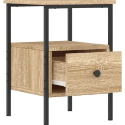 Tables-vidaXL Table de chevet chêne sonoma 34x36x50 cm bois d'ingénierie Ch&ecirc;ne sonoma