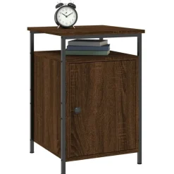 Tables-vidaXL Table de chevet chêne marron 40x42x60 cm bois d'ingénierie Ch&ecirc;ne marron
