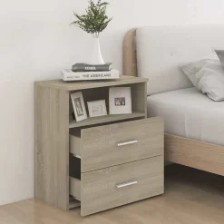 vidaXL Table de chevet Chêne sonoma 50x32x60 cm