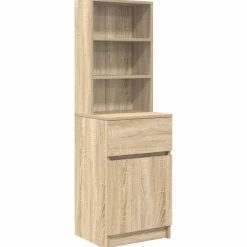 Tables-vidaXL Table de chevet chêne sonoma 39x35x125 cm bois d’ingénierie Ch&ecirc;ne sonoma