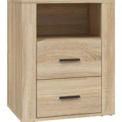 Tables-vidaXL Table de chevet Chêne sonoma 50x36x60 cm Bois d'ingénierie Ch&ecirc;ne sonoma