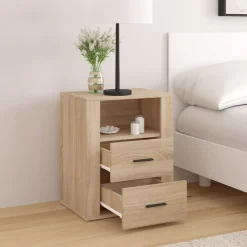 Tables-vidaXL Table de chevet Chêne sonoma 50x36x60 cm Bois d'ingénierie Ch&ecirc;ne sonoma