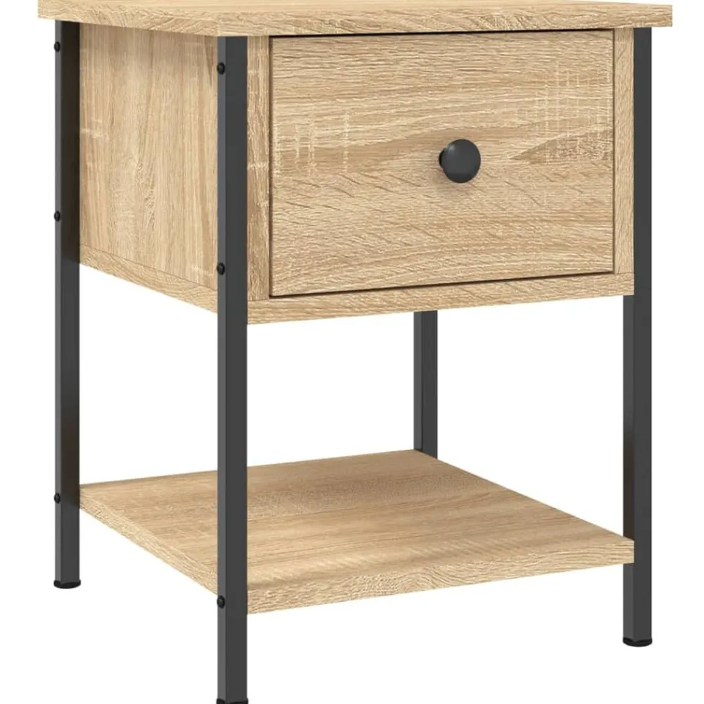 vidaXL Table de chevet chêne sonoma 34x35,5x45 cm bois d'ingénierie