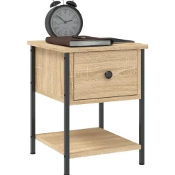 vidaXL Table de chevet chêne sonoma 34x35,5x45 cm bois d'ingénierie