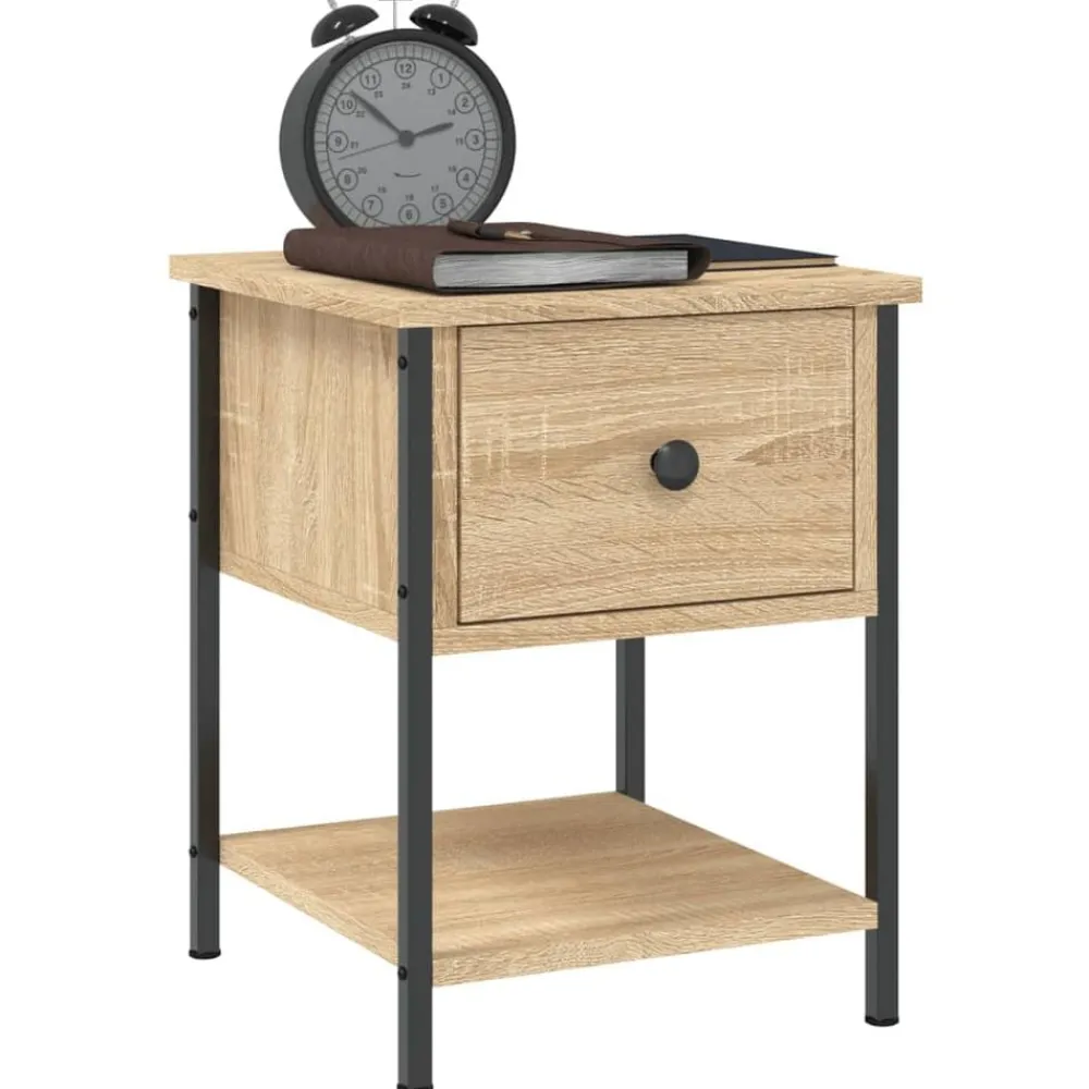vidaXL Table de chevet chêne sonoma 34x35,5x45 cm bois d'ingénierie