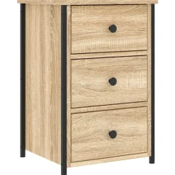 Tables-vidaXL Table de chevet chêne sonoma 40x36x60 cm bois d'ingénierie Ch&ecirc;ne sonoma