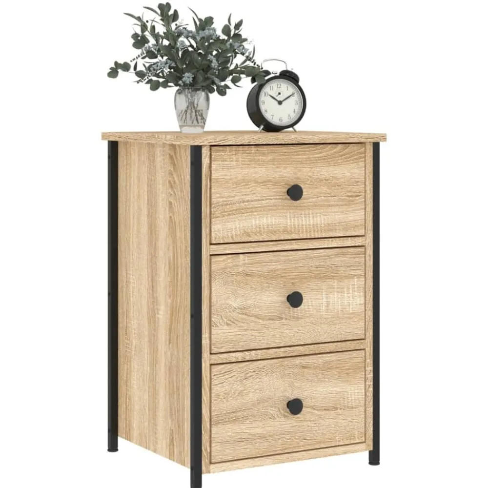Tables-vidaXL Table de chevet chêne sonoma 40x36x60 cm bois d'ingénierie Chêne sonoma
