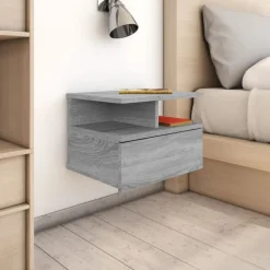 vidaXL Table de chevet flottante Bois d’ingénierie