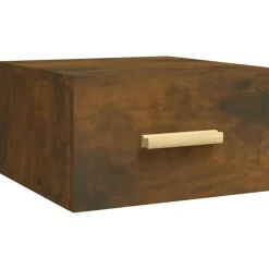 Tables-vidaXL Table de chevet murale chêne fumé 35x35x20 cm Ch&ecirc;ne fumé