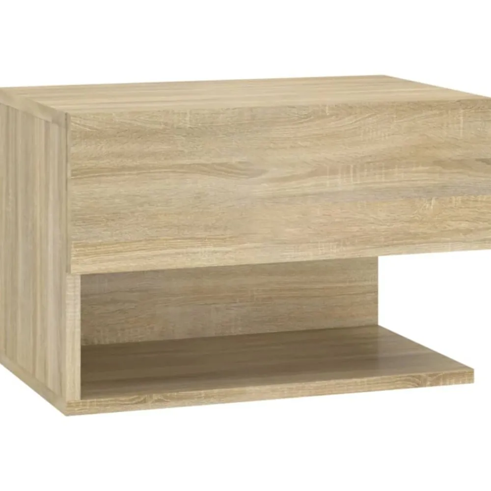 vidaXL Table de chevet murale Chêne sonoma