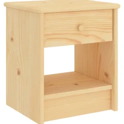 Tables-vidaXL Table de chevet naturel 35x30x40 cm bois de pin massif Bois clair