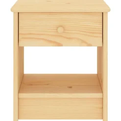 Tables-vidaXL Table de chevet naturel 35x30x40 cm bois de pin massif Bois clair