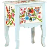 vidaXL Table de chevet peinte à la main 40x30x50 cm Bois de manguier