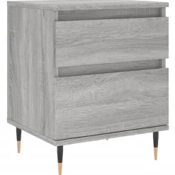 Tables-vidaXL Table de chevet 40x35x50 cm bois d’ingénierie Sonoma gris