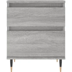 Tables-vidaXL Table de chevet 40x35x50 cm bois d’ingénierie Sonoma gris
