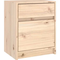 Tables-vidaXL Table de chevet 40x31x50 cm bois de pin massif Naturel
