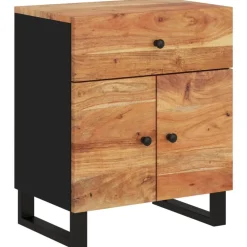 vidaXL Table de chevet 50x33x60cm Bois d'acacia solide et d'ingénierie